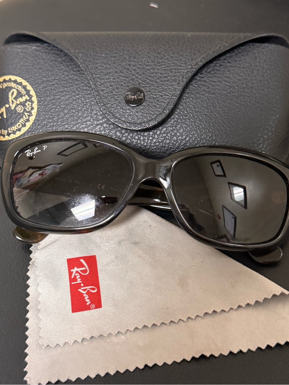 Ray-Ban Jackie OHH Tortoise Polarized Oval Sunglasses